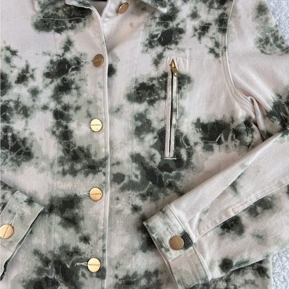 Sanctuary Cream and Green Tie-Dye Jean Jacket - Picture 4 of 16